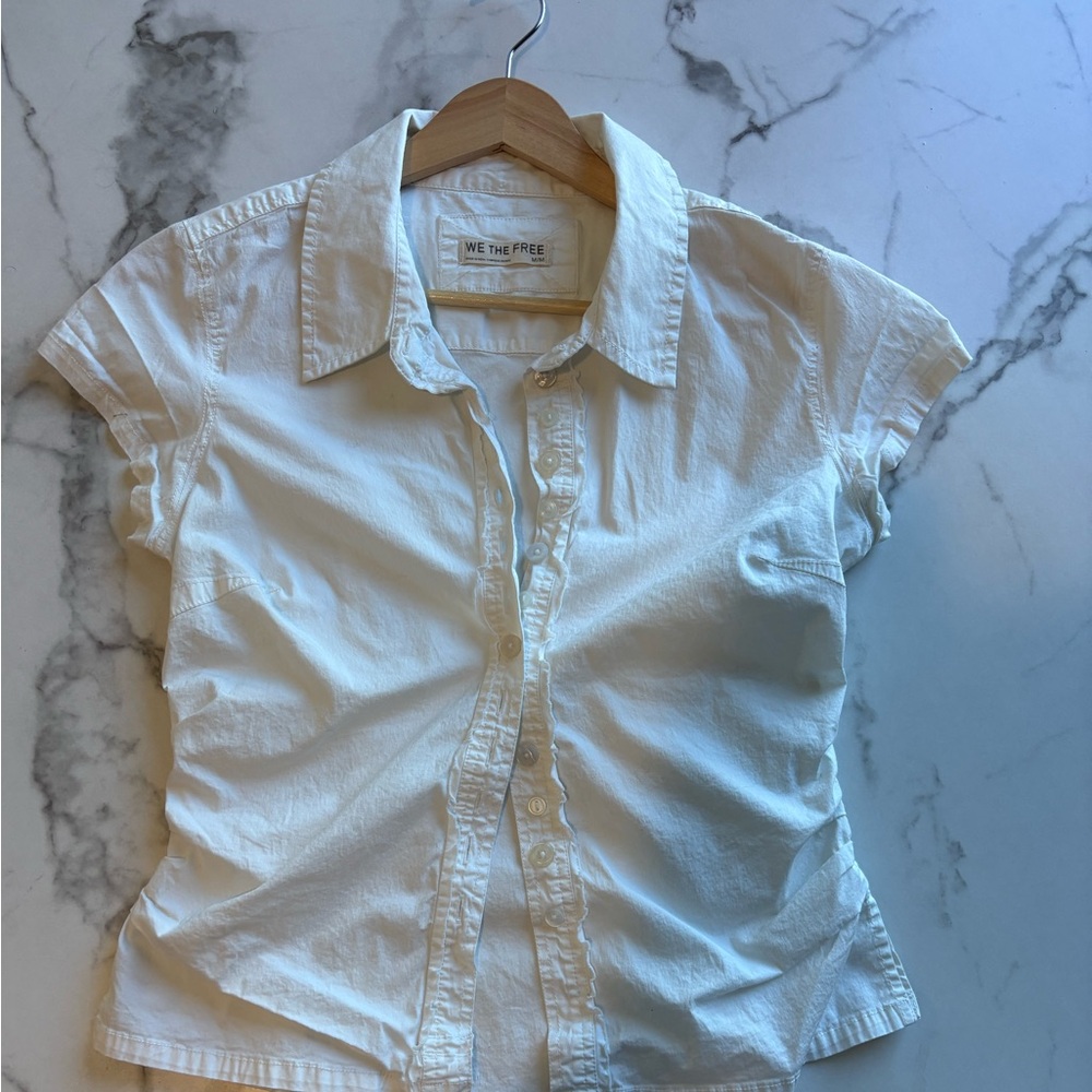 We The Free Girls' White Button-Front Shirt